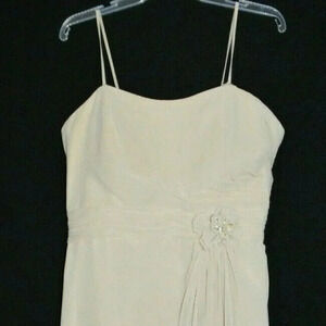 Kanali K Beige Chiffon Bridesmaid Prom Formal